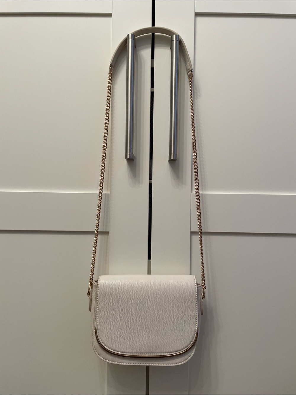H&M Muted Pink Crossbody Bag with Gold Chain Strap